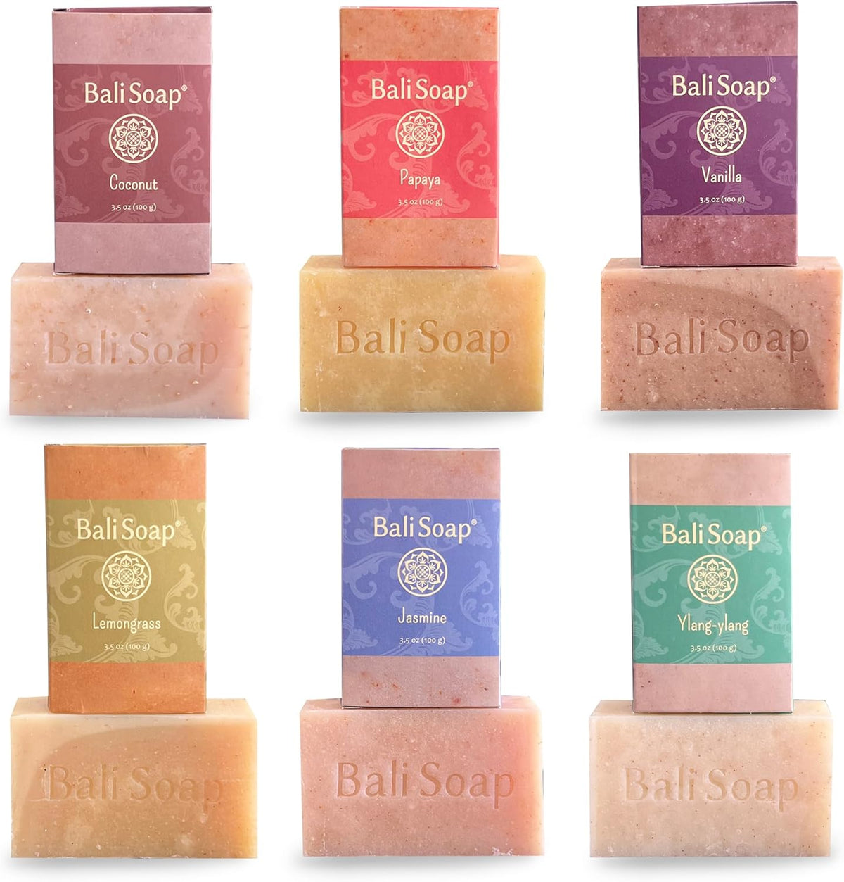 Bali Soap Natural Bar Gift Set 6 Pack Vegan Handmade Face Body Soap 3.5 Oz - Closeoutconnect