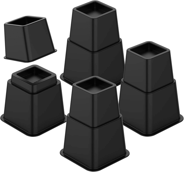 Adjustable Bed & Furniture Risers Set of 4, Stackable Heavy Duty - Closeoutconnect