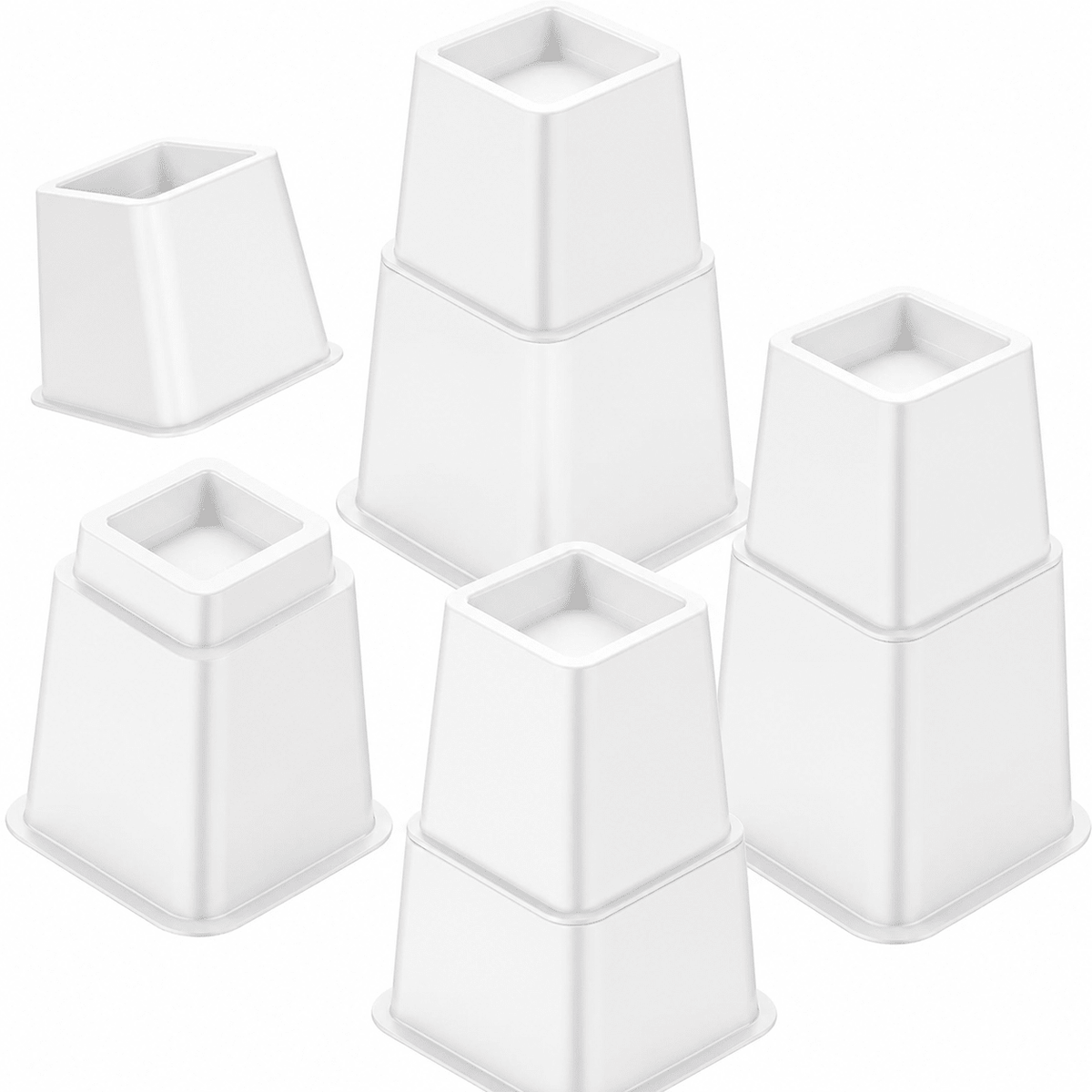 Adjustable Bed & Furniture Risers Set of 4, Stackable Heavy Duty - Closeoutconnect